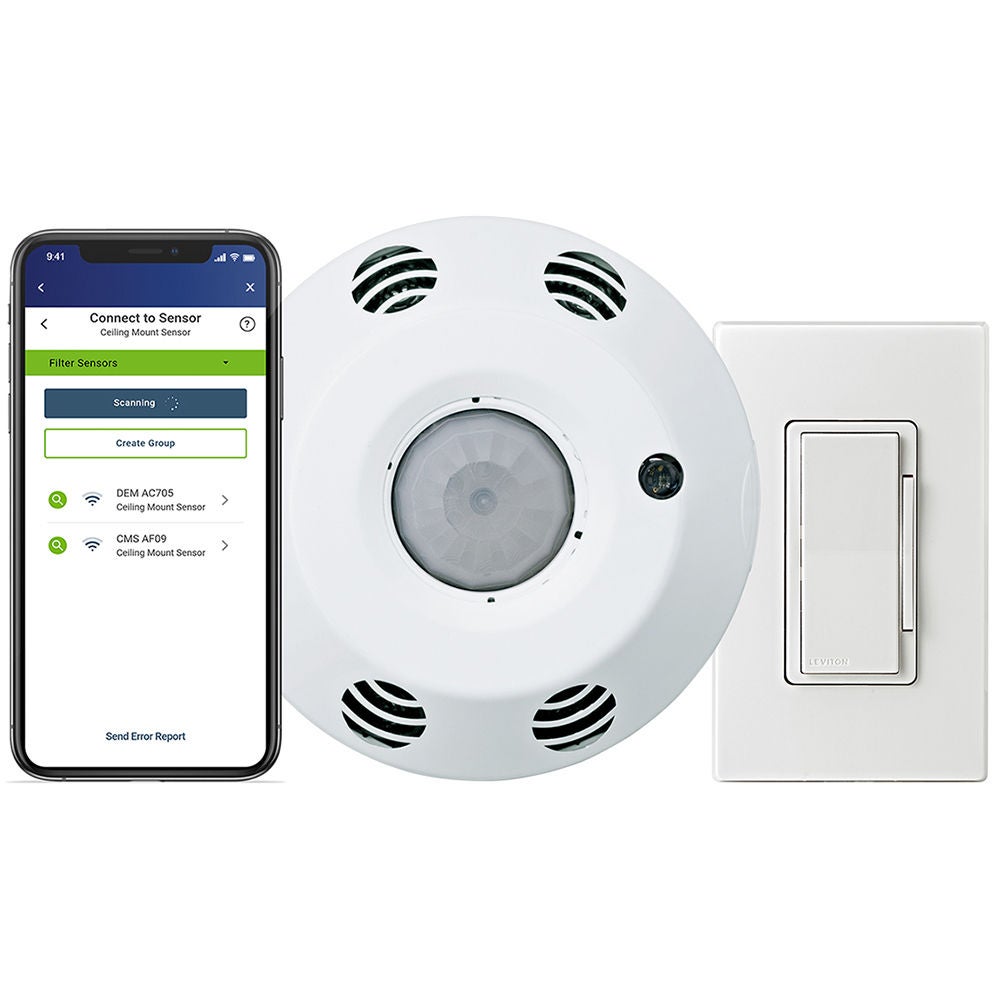 Smart Ceiling Mount Room Controller or Occupancy Sensor / Vacancy Sensor with Wireless Companion Switch and App