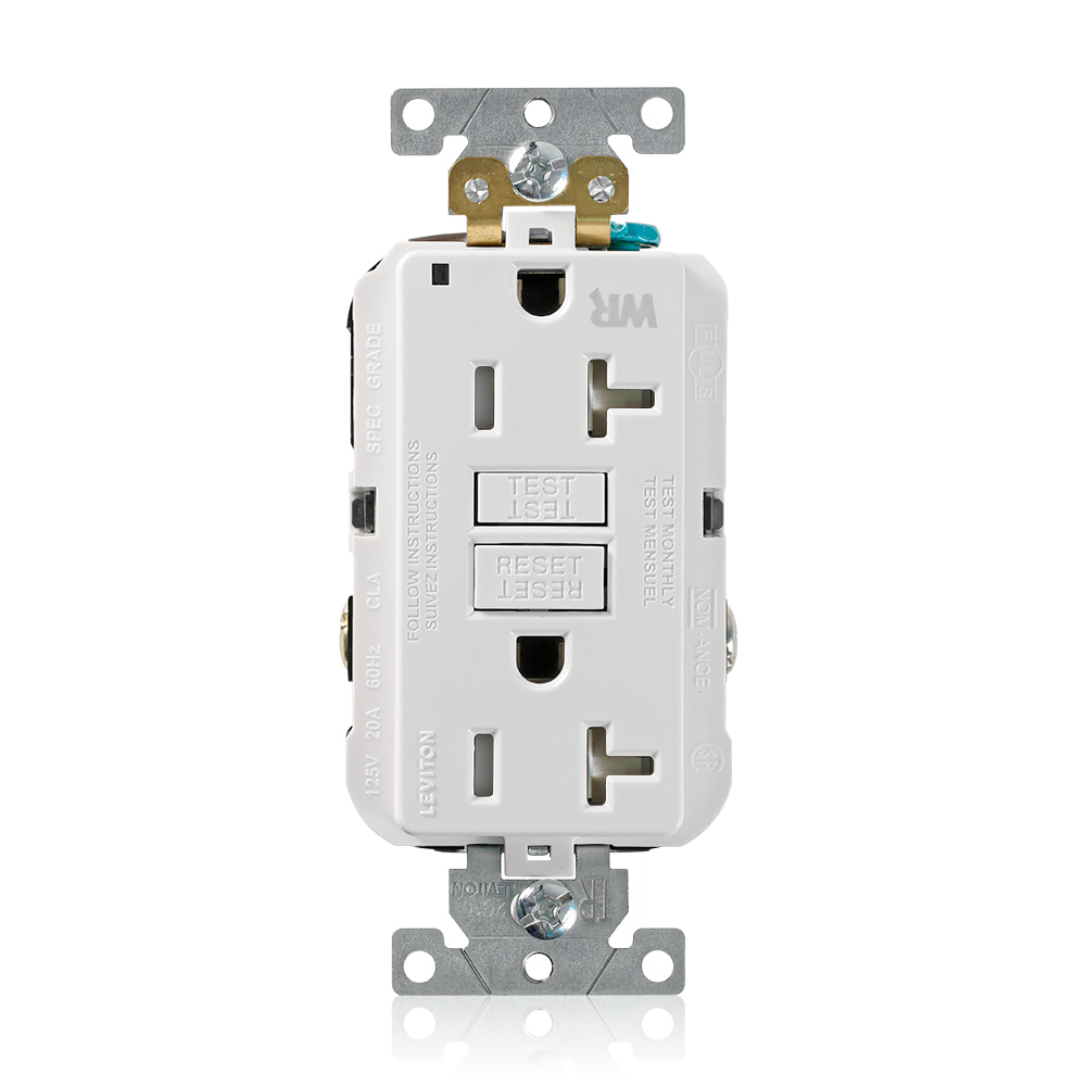 Product image for 20 Amp SmartlockPro® GFCI Receptacle/Outlet, Industrial Grade, Weather and Tamper-Resistant