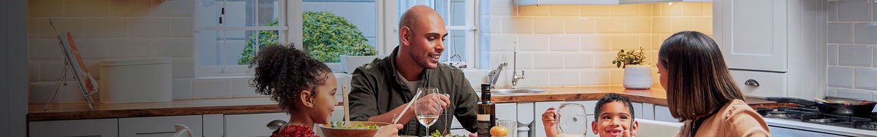 Family having dinner together