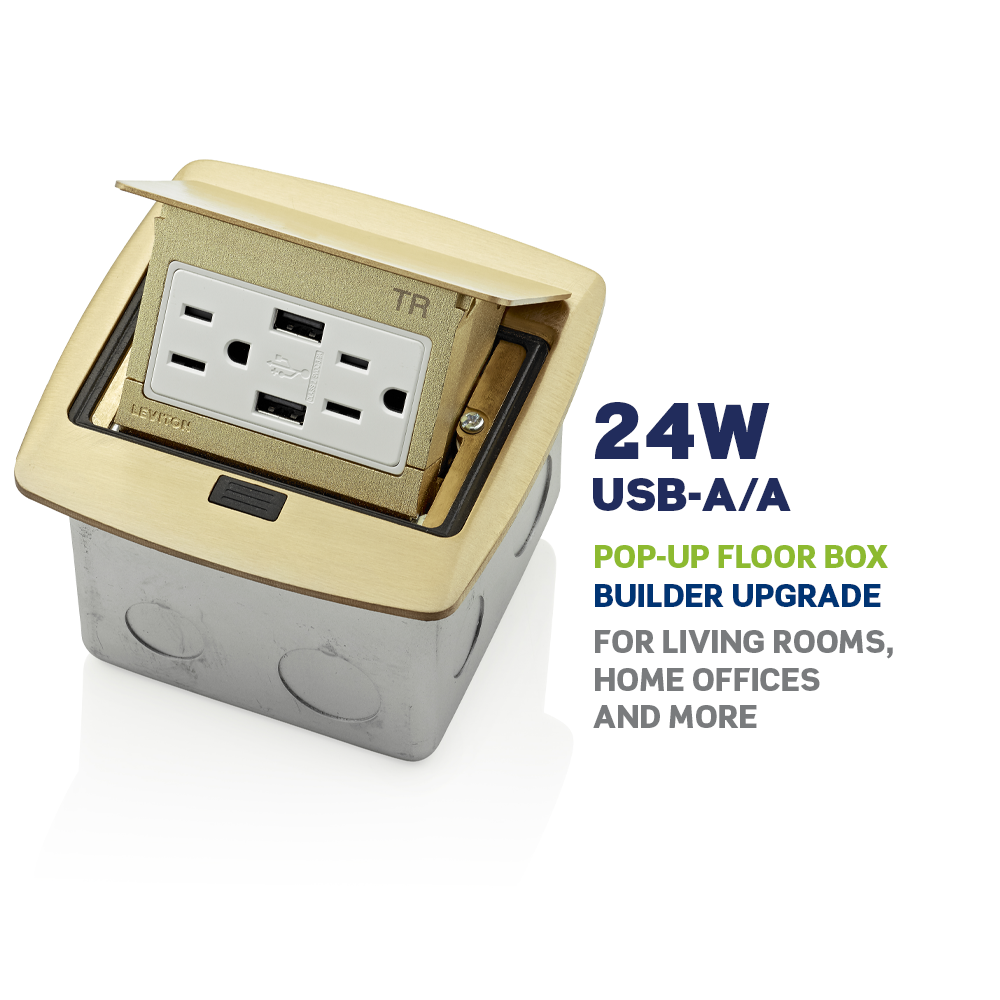 Leviton PFUS1 - Pop-Up 24W USB Charger