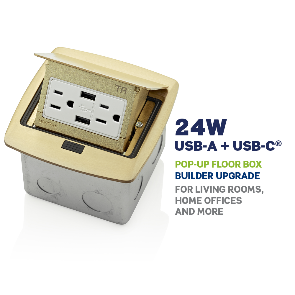 Leviton PFUS1 - Pop-Up 24W USB Charger