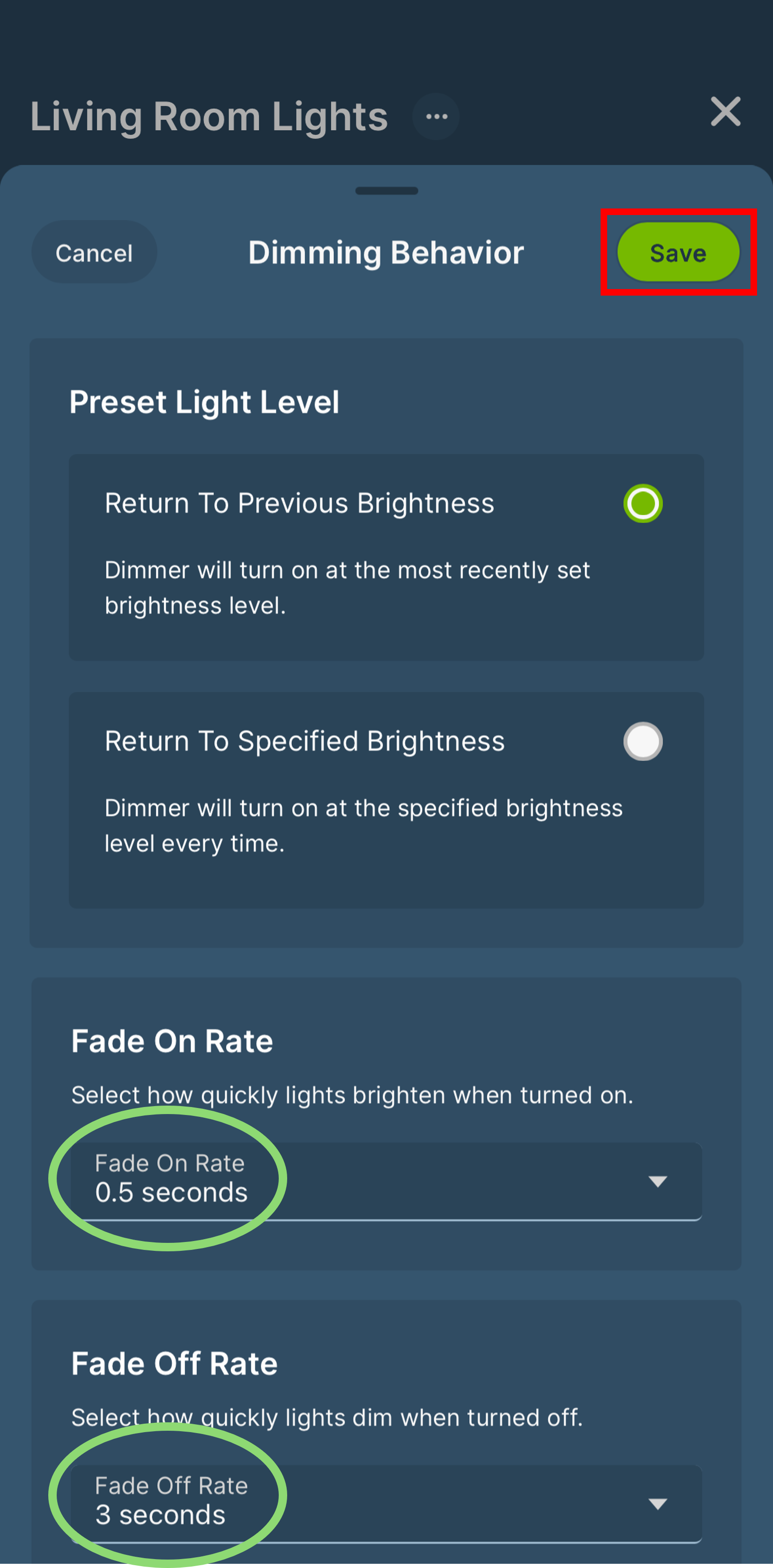 Dimmer Behavior