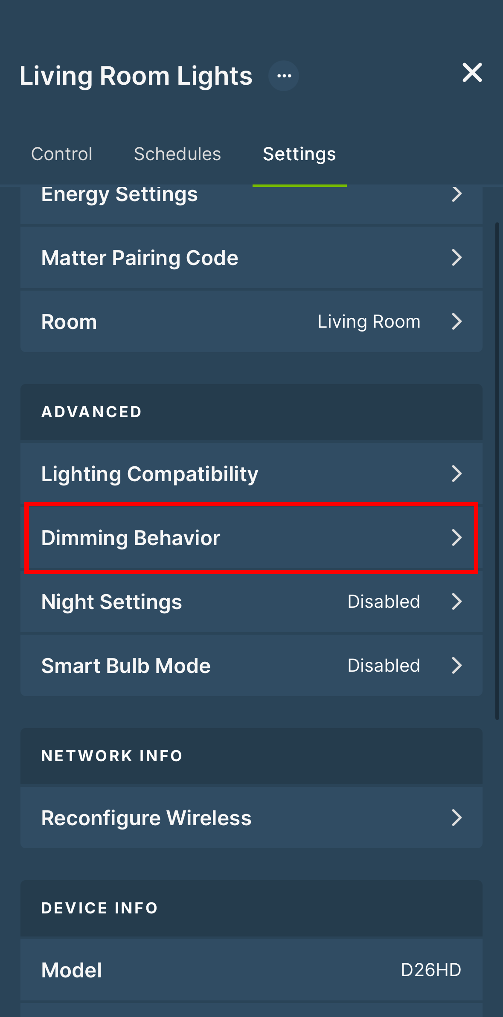 Advance Settings