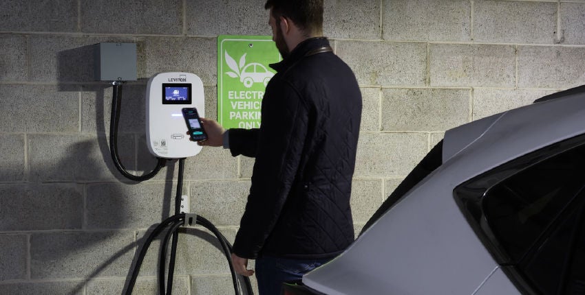 EV Charger in Parking Garage