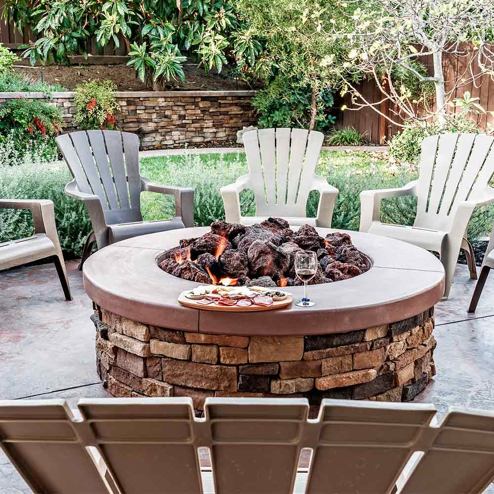 fire pit on patio