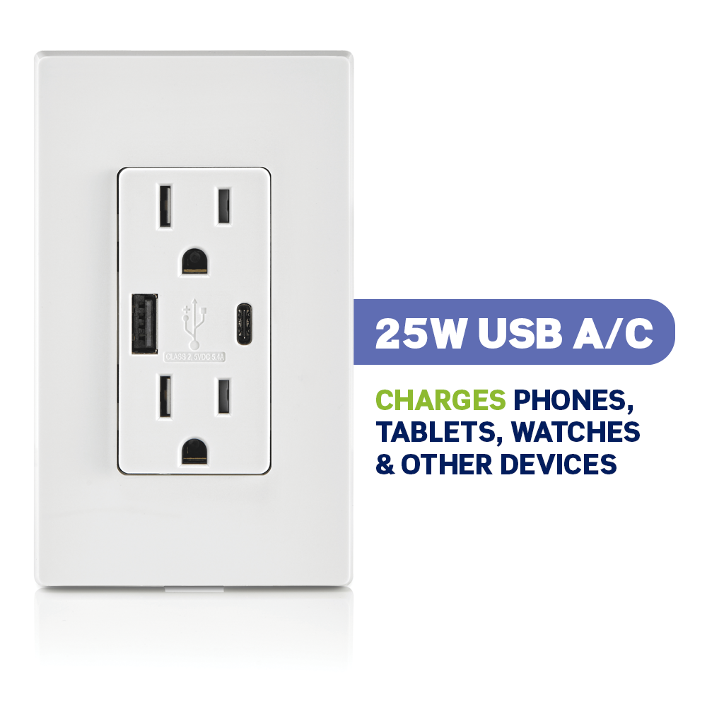 Leviton T5633 - 25W USB A/C Charger