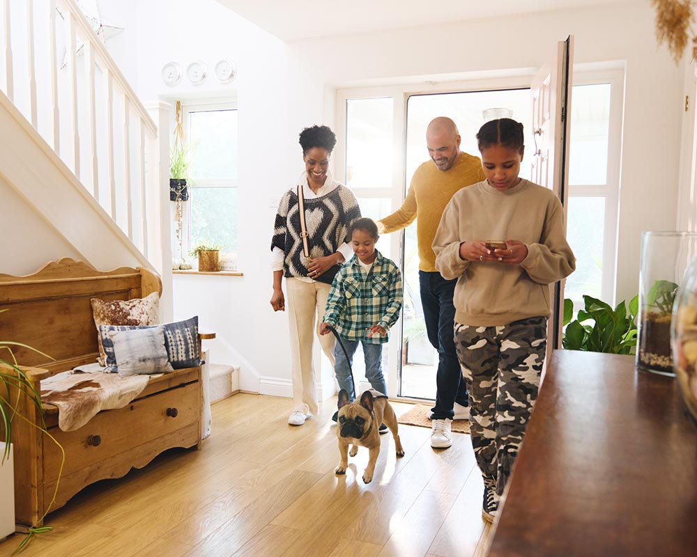 Residential House with Family