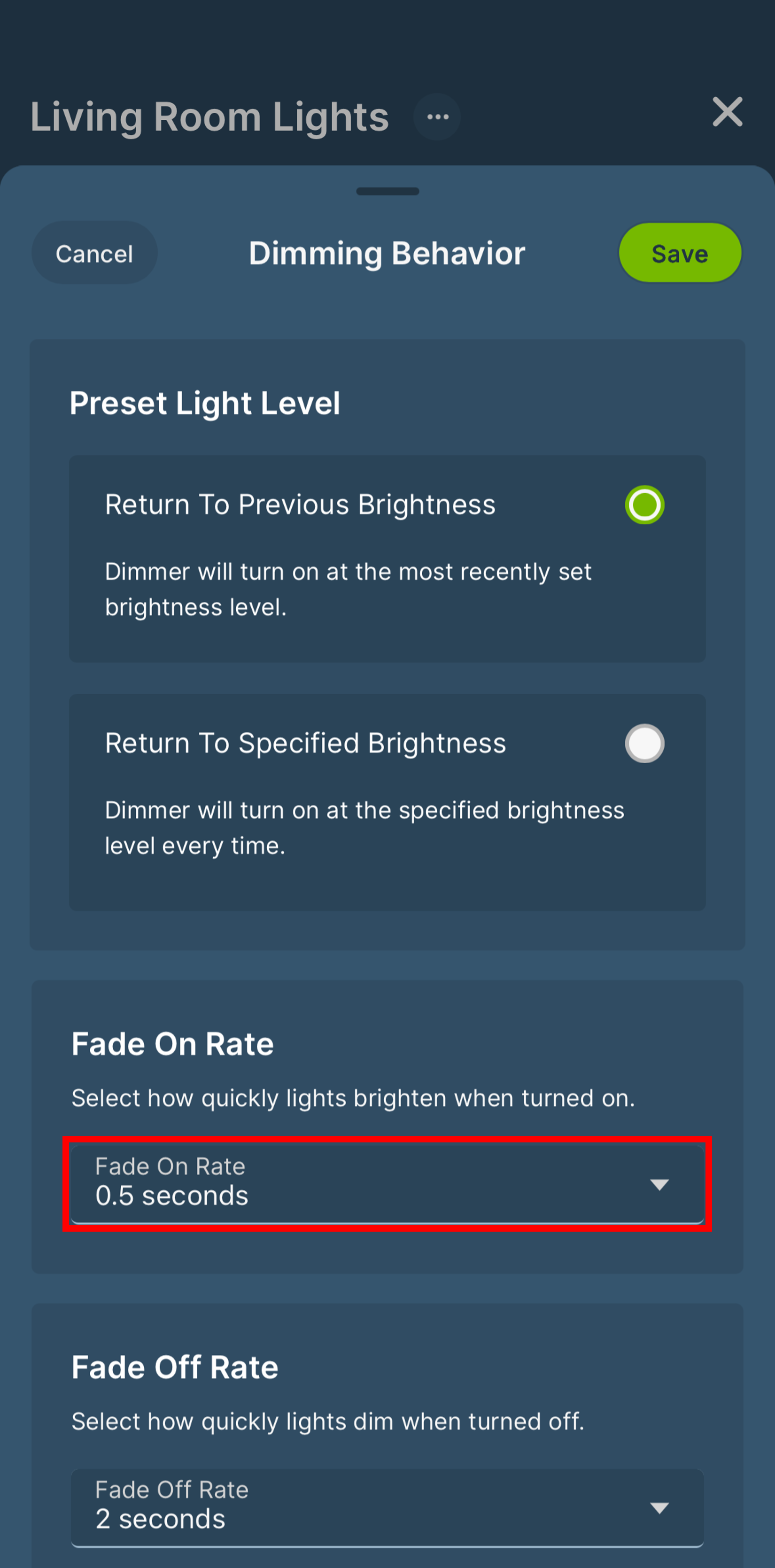 Dimmer Behavior