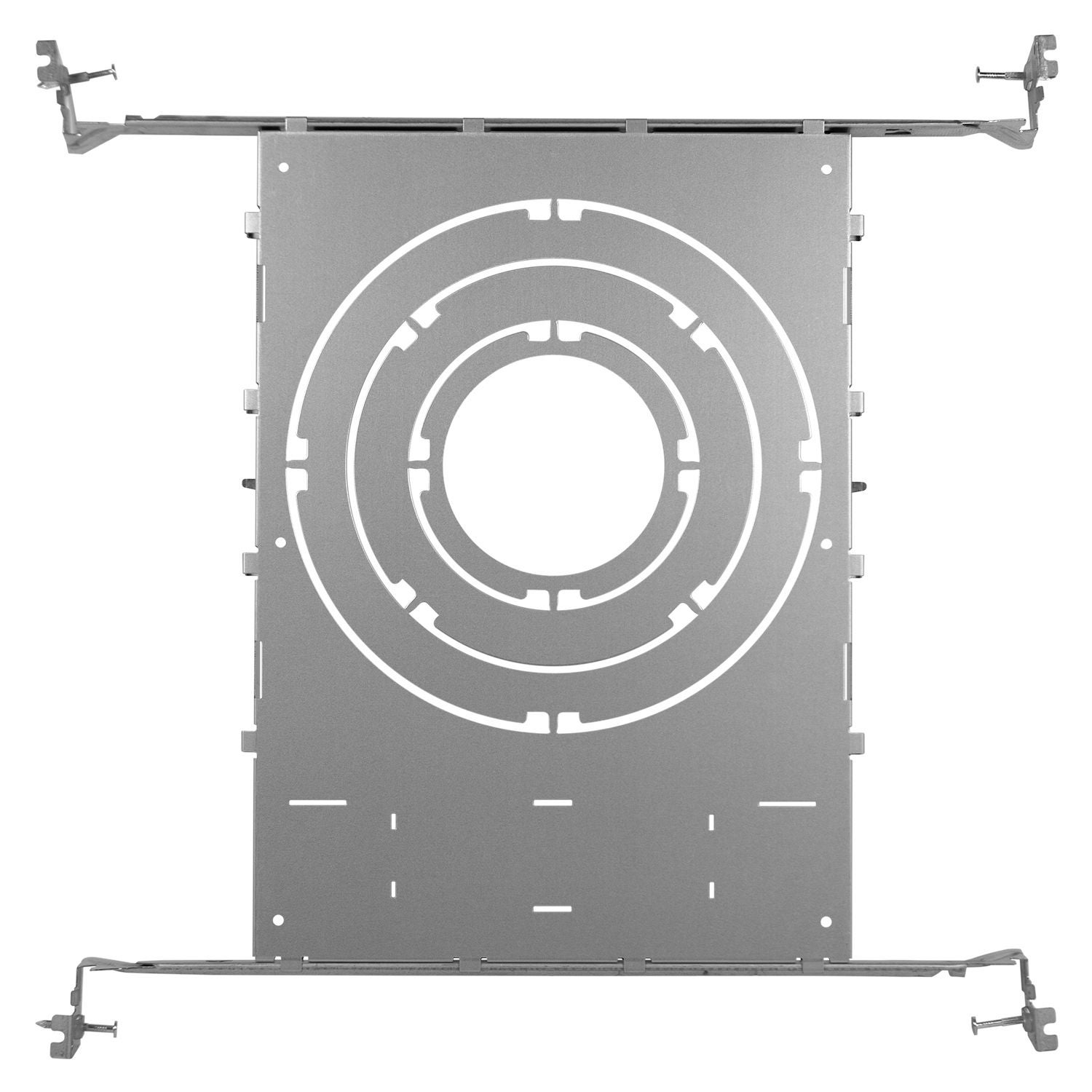 New Construction Plate with Adjustable Bar Hangers for 3-, 4-, 6- and 8-Inch Round Downlights