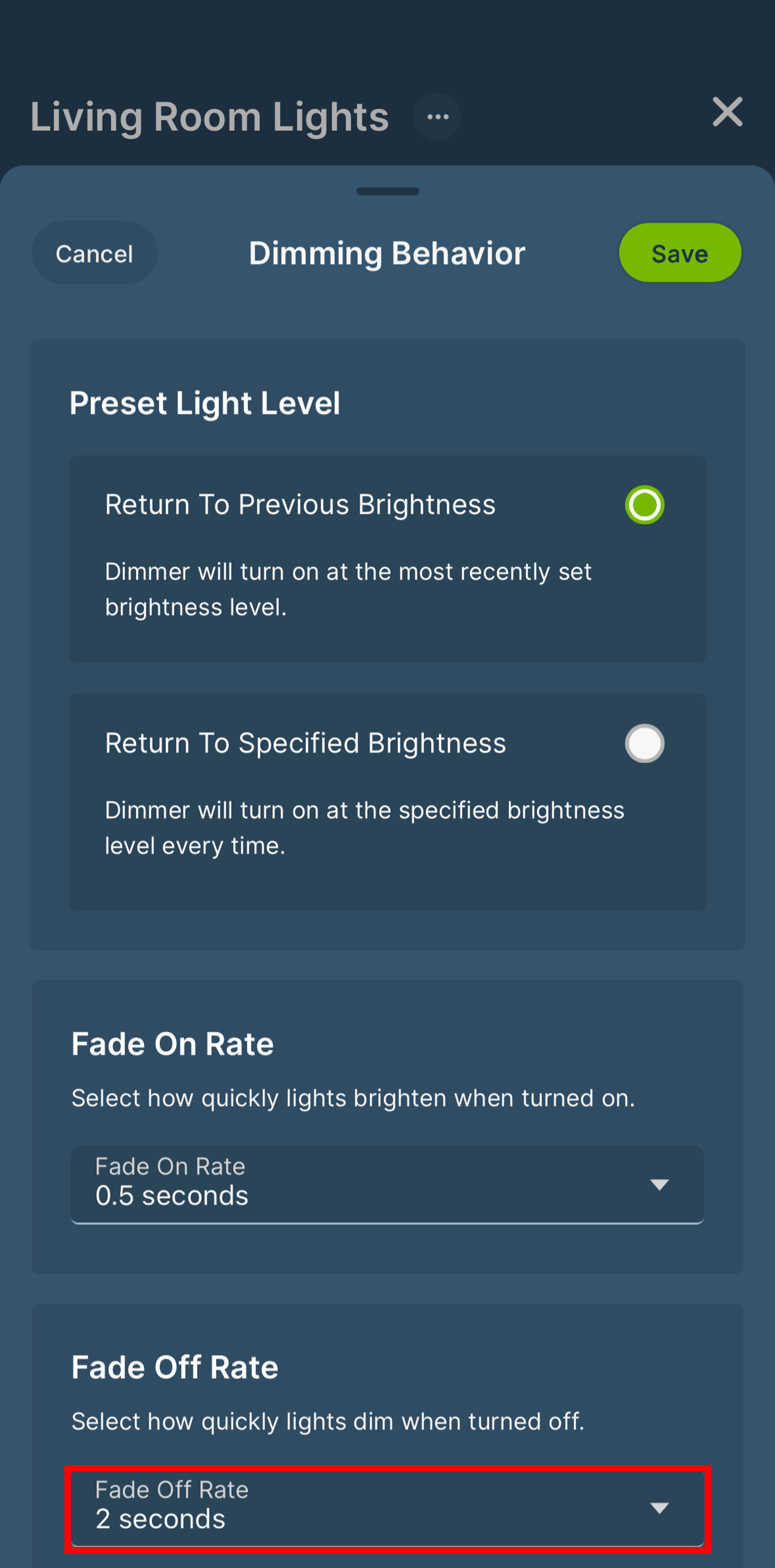 Dimmer Behavior