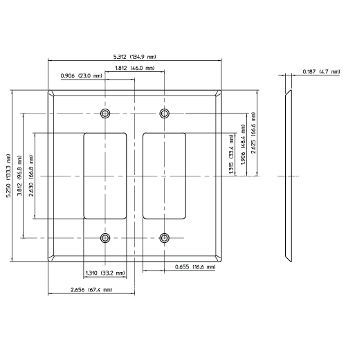 SO262 - 2-Gang Oversized Decora/GFCI Wallplate in 302 Stainless Steel ...