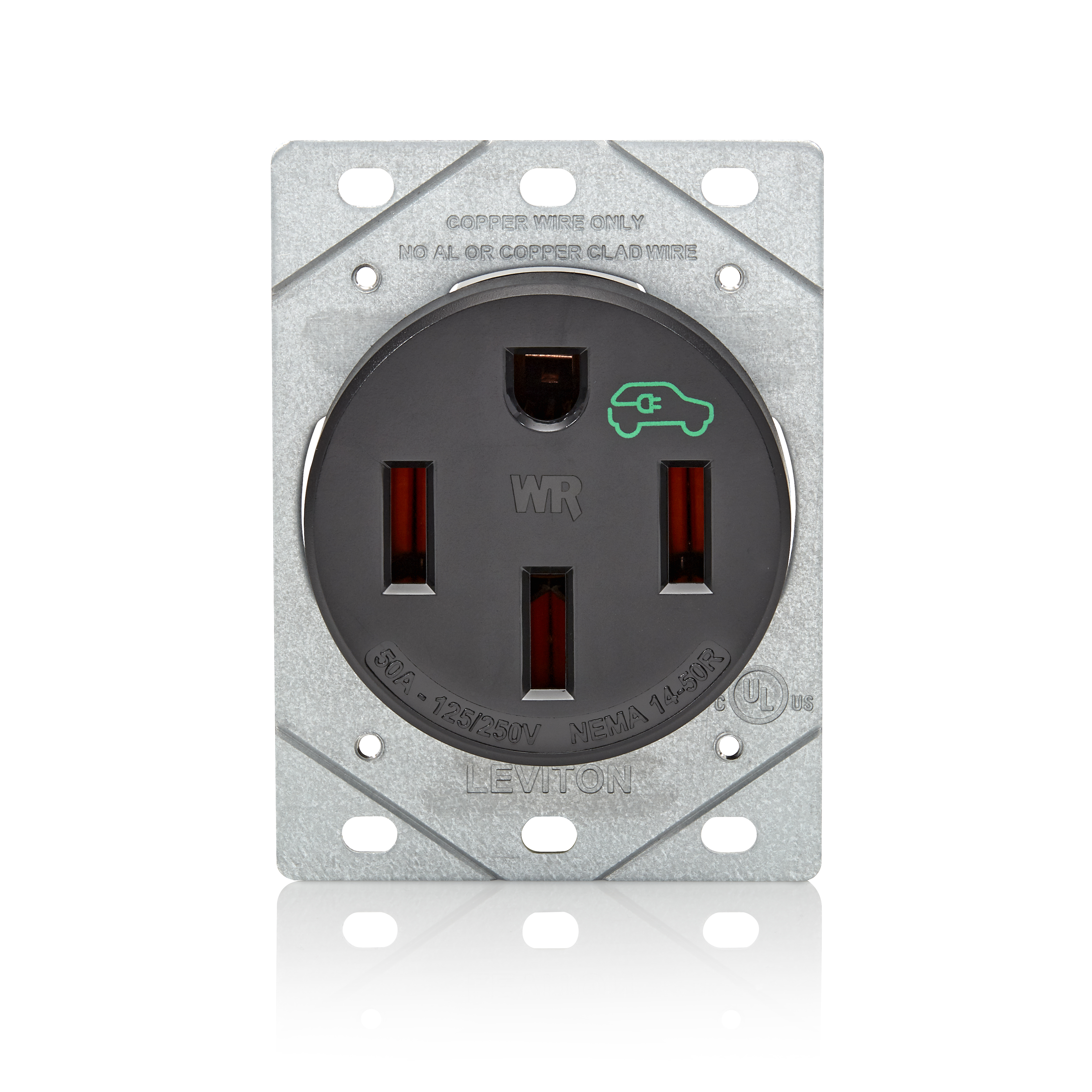 Product image for 50 Amp EV Charging Receptacle/Outlet, Heavy Duty, Weather-Resistant