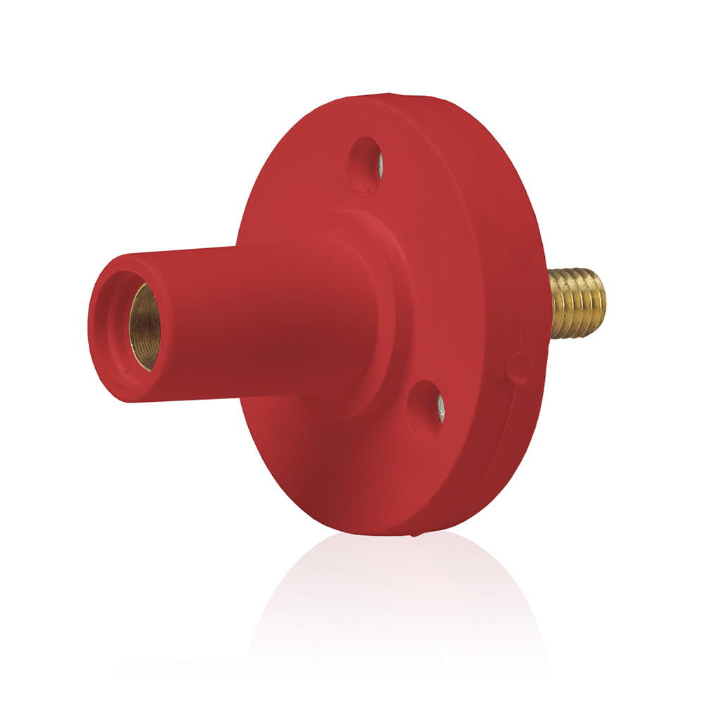 Product image for Female Panel Mount Receptacle, #8 - #2 AWG, 0.5" Threaded Stud Termination