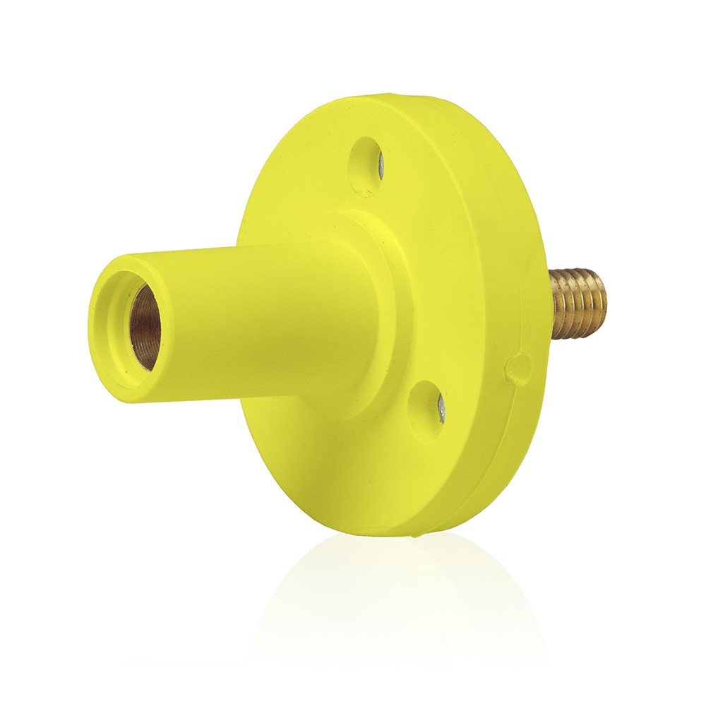 Product image for Female Panel Mount Receptacle, #8 - #2 AWG, 0.5" Threaded Stud Termination