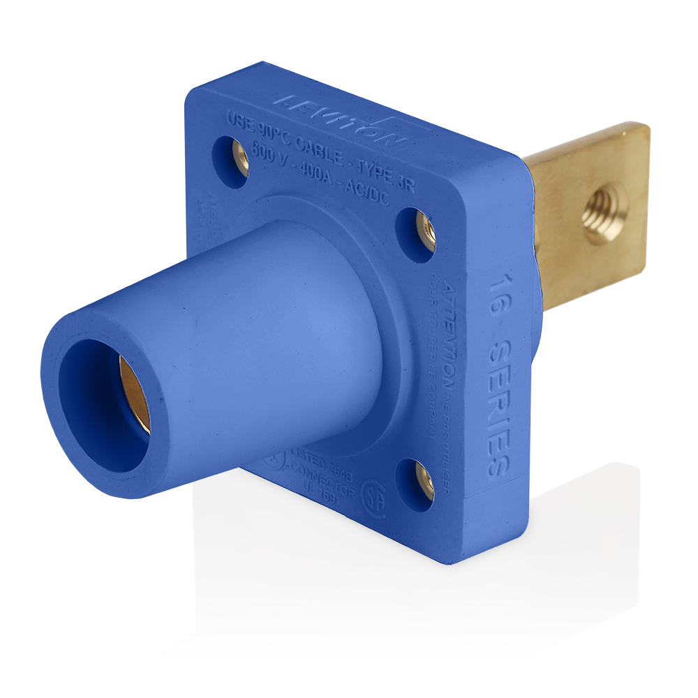 Product image for Female Receptacle, #2-4/0 AWG, Taper-Nose, Double Hole Bus Bar