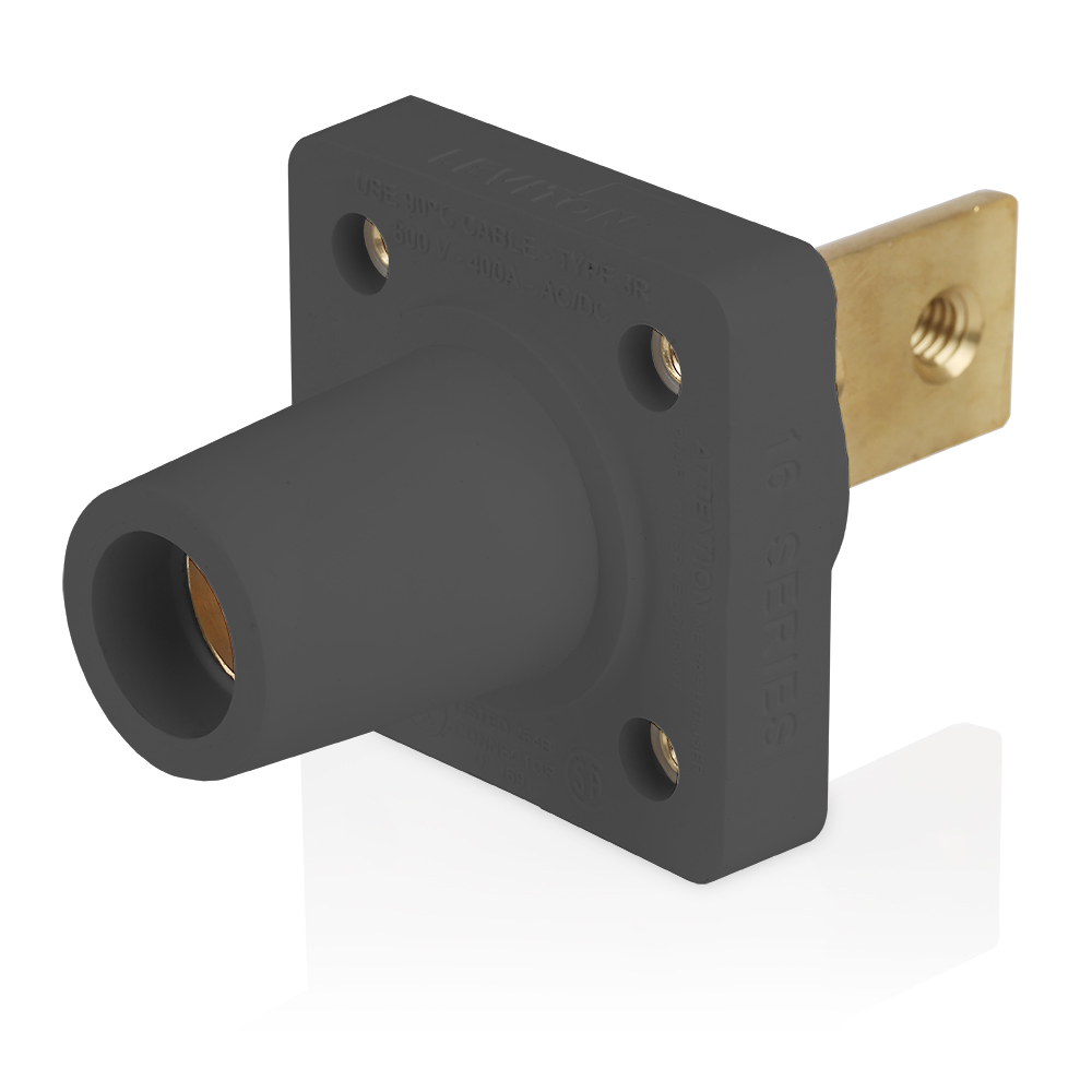Product image for Female Receptacle, #2-4/0 AWG, Taper-Nose, Double Hole Bus Bar