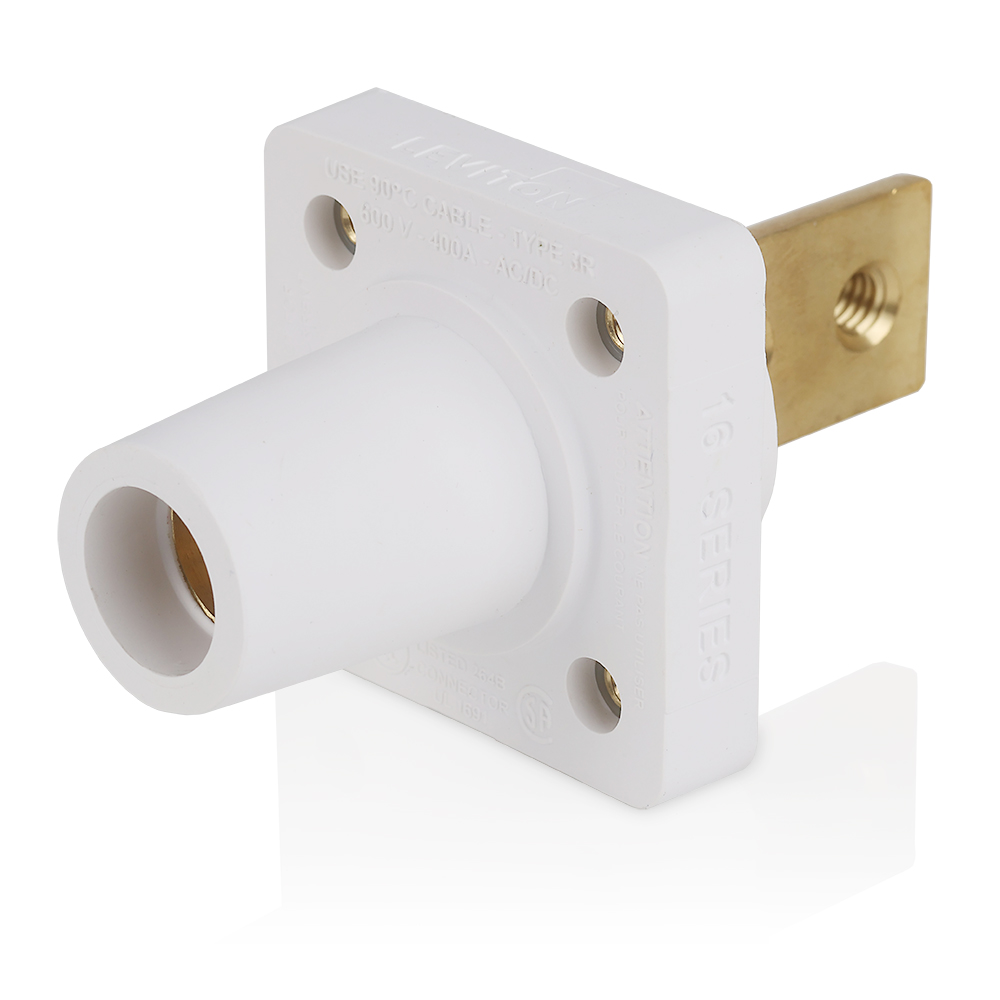 Product image for Female Receptacle, #2-4/0 AWG, Taper-Nose, Double Hole Bus Bar