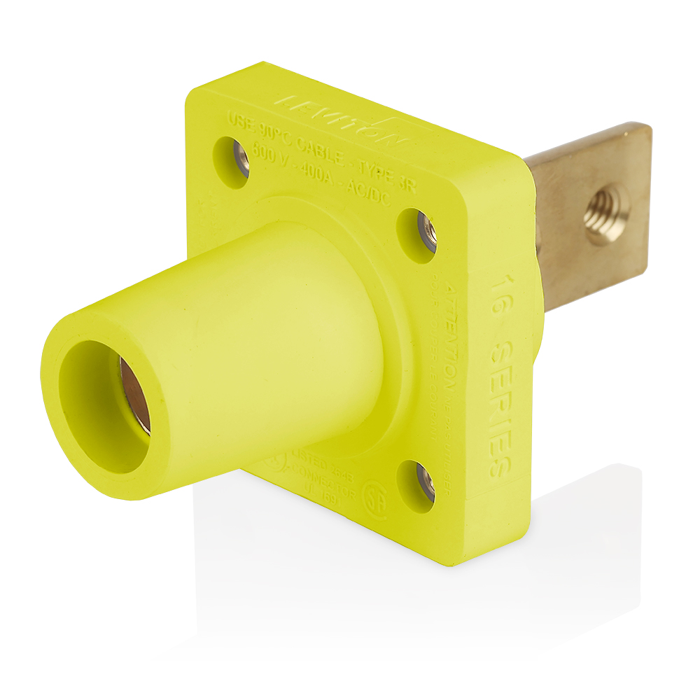 Product image for Female Receptacle, #2-4/0 AWG, Taper-Nose, Double Hole Bus Bar