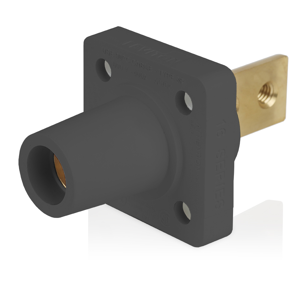 Product image for Female Receptacle, #2-4/0 AWG, Taper-Nose, Double Hole Bus Bar
