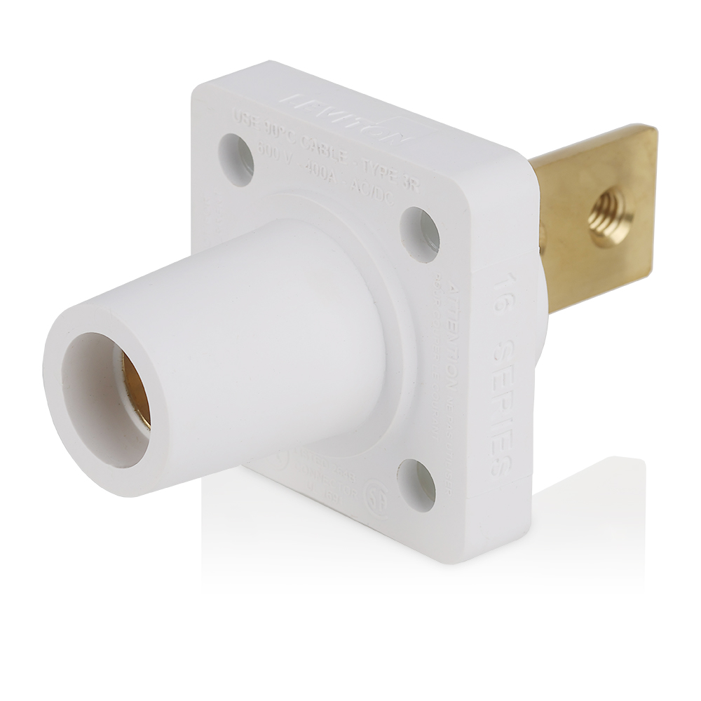 Product image for Female Receptacle, #2-4/0 AWG, Taper-Nose, Double Hole Bus Bar