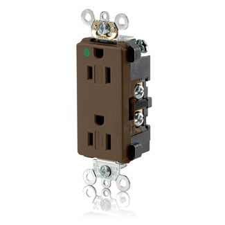 Product image for 15 Amp Decora Plus Duplex Receptacle/Outlet, Hospital Grade, Tamper-Resistant, Self-Grounding