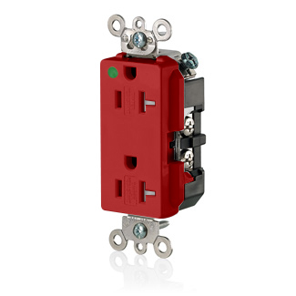 Product image for 20 Amp Decora Plus Duplex Receptacle/Outlet, Hospital Grade, Tamper-Resistant, Self-Grounding
