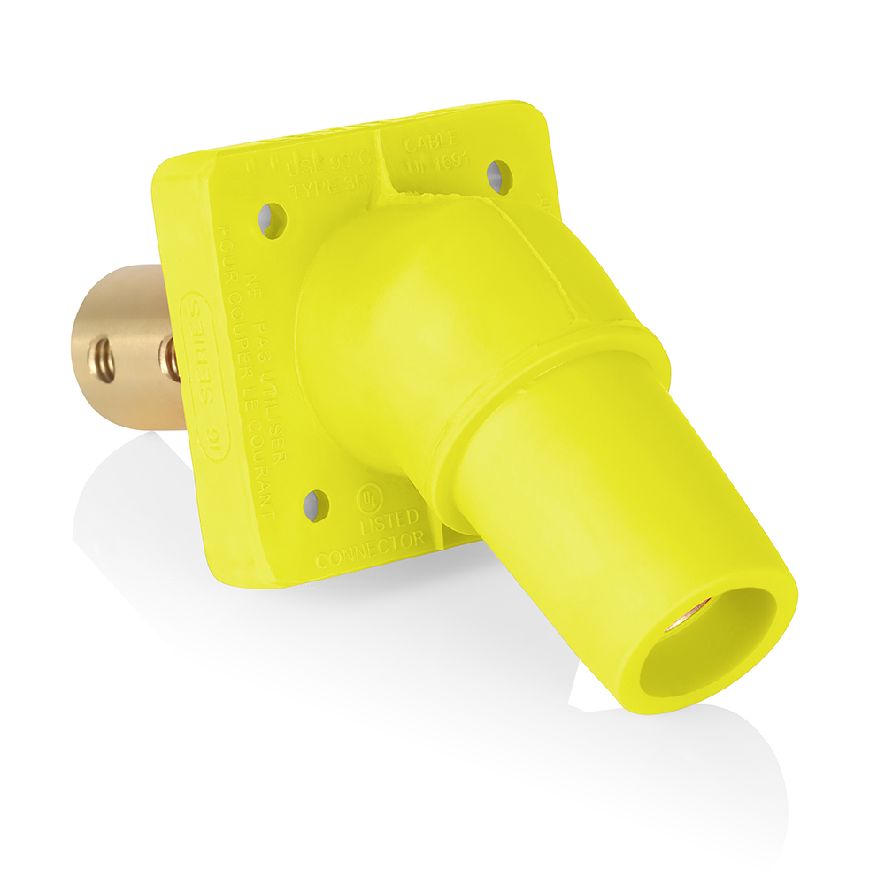 Product image for Female Receptacle, #2-4/0 AWG, 45-Degree, Taper-Nose, Double Hole Bus Bar