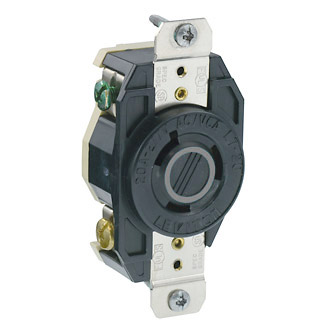 Product image for 20 Amp, 277 Volt, Flush Mount Locking Receptacle, Industrial Grade