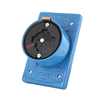 Product image for 30 Amp, 600 Volt, Single Receptacle w/ Fiberglass Reinforced