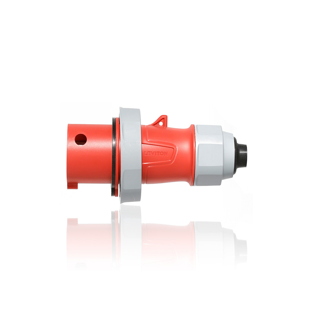 Product image for LEV Series IEC Pin & Sleeve Plug with Screwless Clamp Assembly