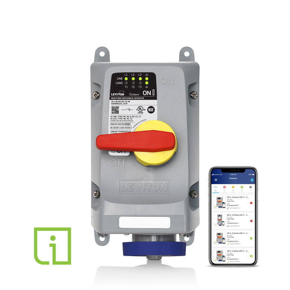 Product image for 30 Amp Mechanical Interlock with Local and Remote Monitoring Inform™ Technology – LEV Series