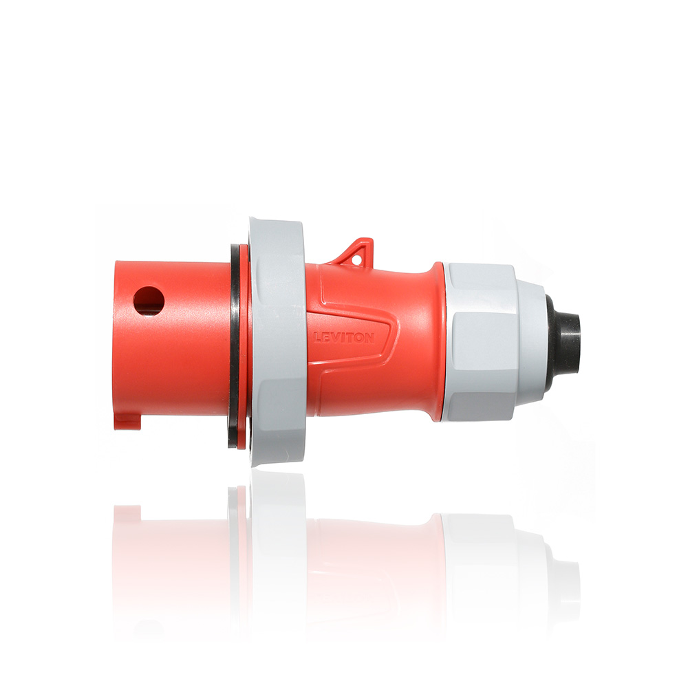 Product image for LEV Series IEC Pin & Sleeve Plug with Screwless Clamp Assembly