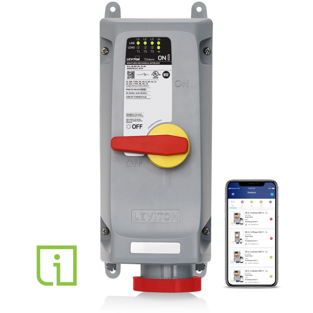 Product image for 60 Amp Mechanical Interlock with Local and Remote Monitoring Inform™ Technology – LEV Series