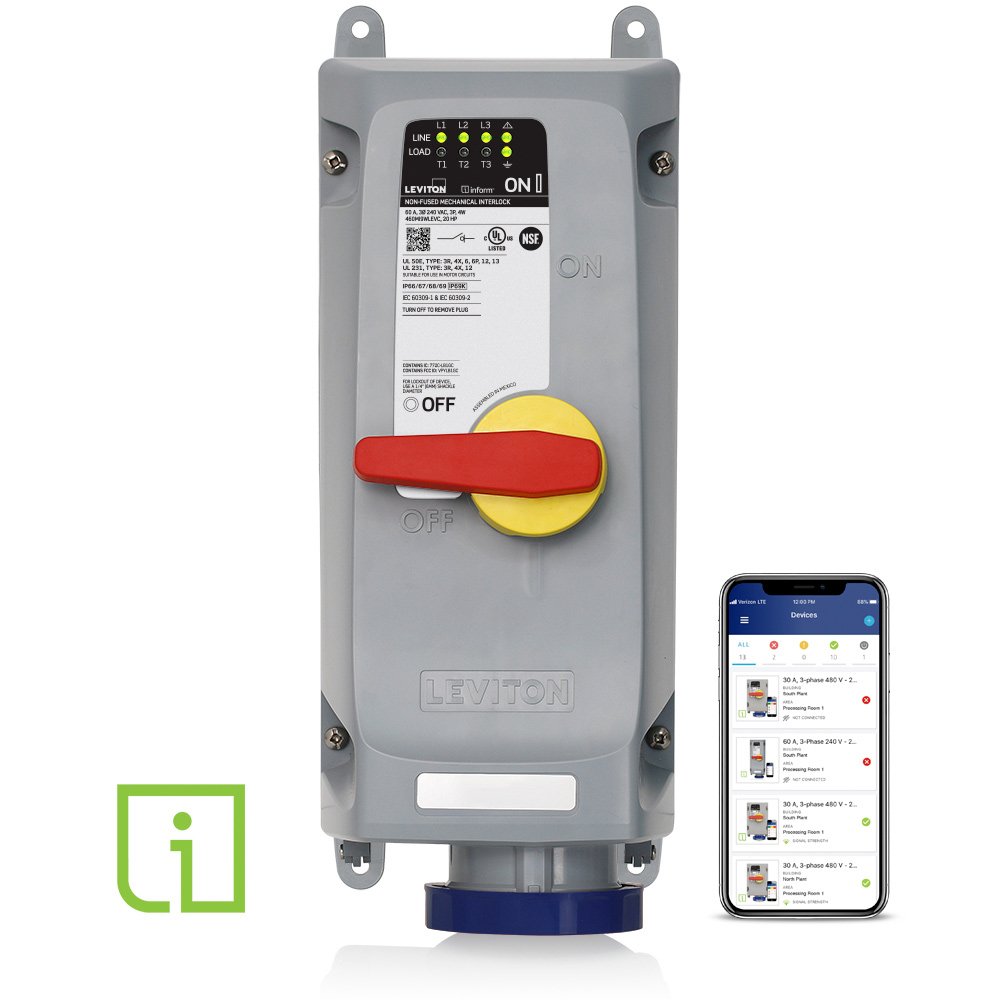 Product image for 60 Amp Mechanical Interlock with Local and Remote Monitoring Inform™ Technology – LEV Series