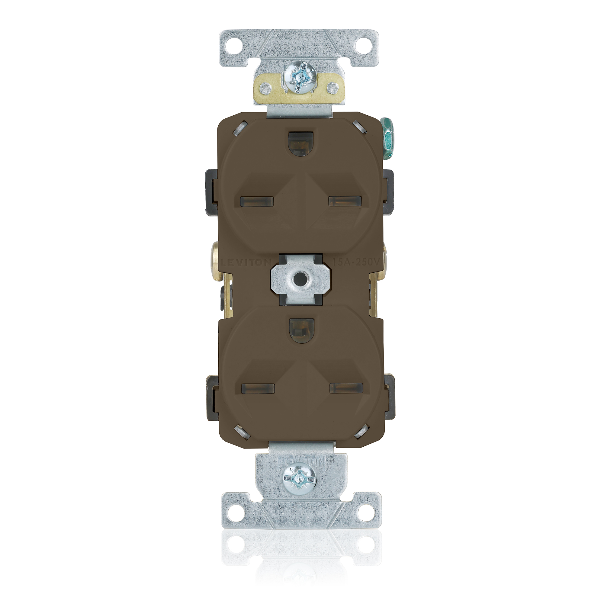 Product image for 15 Amp Duplex Receptacle/Outlet, Commercial Grade, Self-Grounding