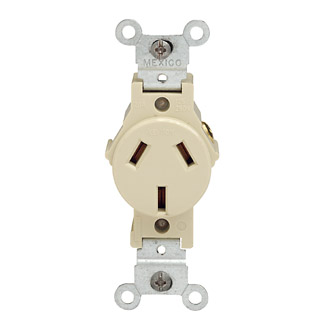 Product image for 20 Amp Single Receptacle/Outlet, Commercial Grade, Dual Voltage