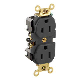 Product image for 15 Amp Duplex Receptacle/Outlet, Industrial Grade, Self-Grounding