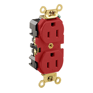 Product image for 15 Amp Duplex Receptacle/Outlet, Industrial Grade, Self-Grounding