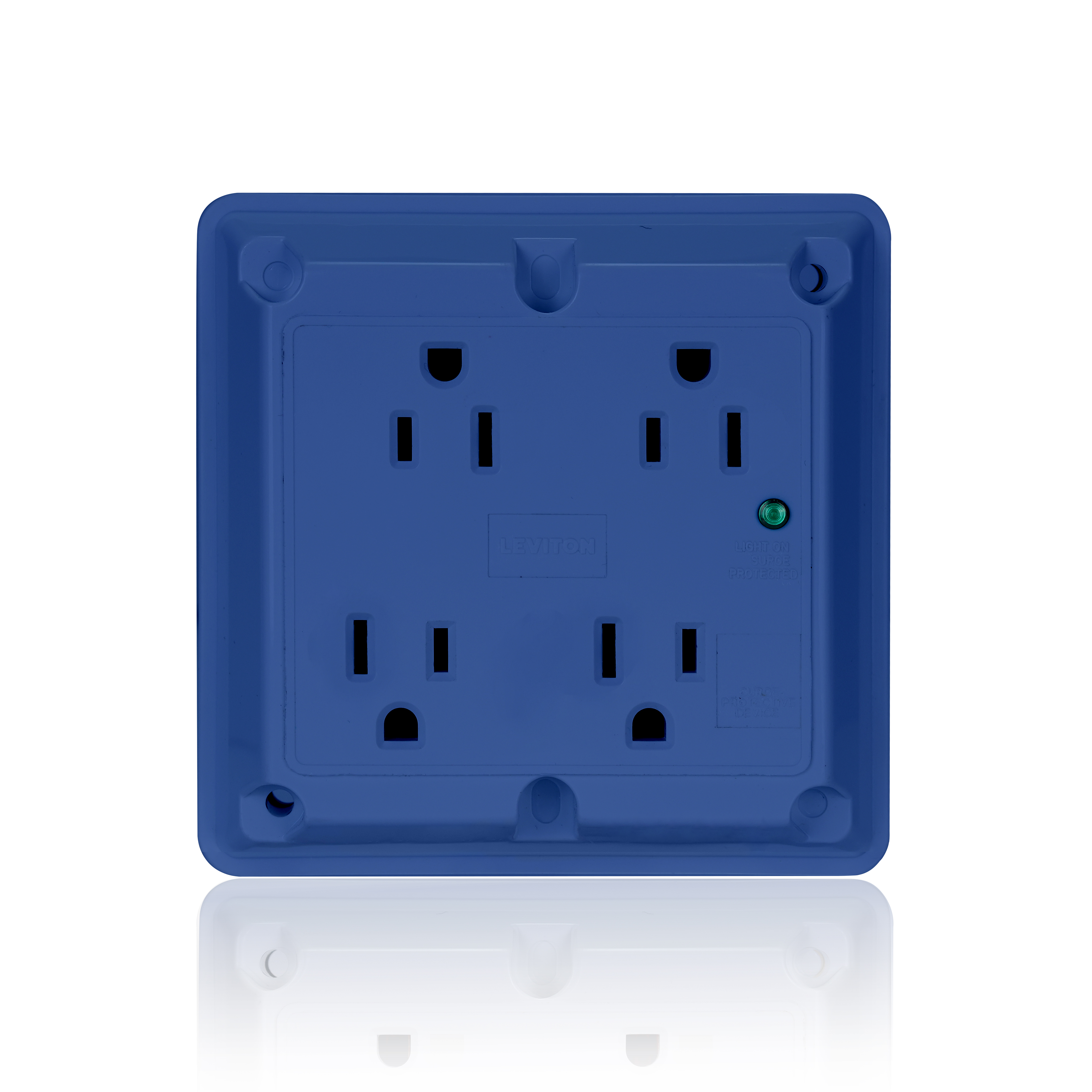 Product image for 15 Amp, 4-in-1 Surge Protective Quadruplex Receptacle Outlet, Heavy-Duty Industrial Specification Grade