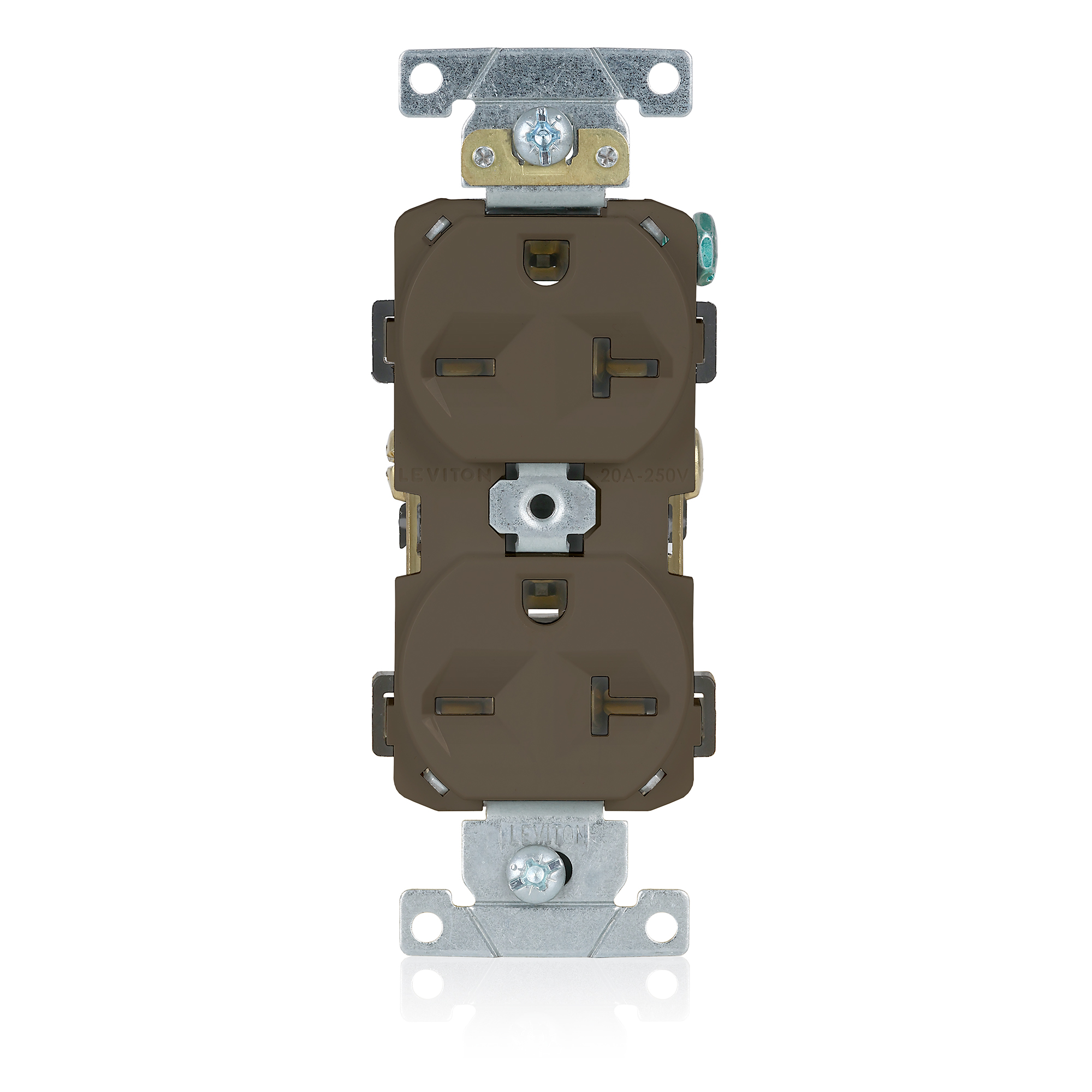 Product image for 20 Amp Duplex Receptacle/Outlet, Commercial Grade, Self-Grounding