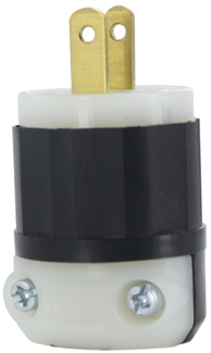 Product image for 15 Amp, 125 Volt, Straight Blade Plug, Industrial Grade