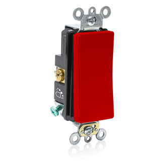 Product image for Antimicrobial Treated Decora Plus Rocker Switch, Red