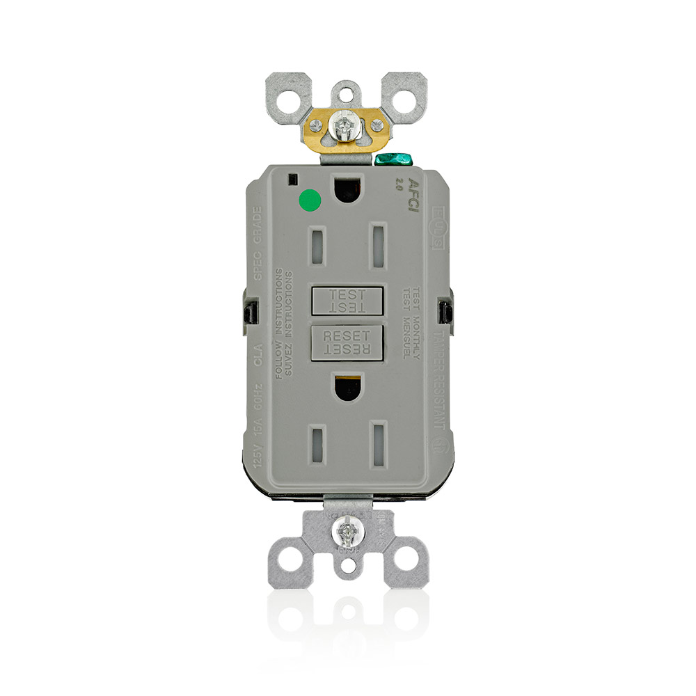 Product image for 15 Amp SmartlockPro® AFCI Receptacle/Outlet, Hospital Grade, Tamper-Resistant