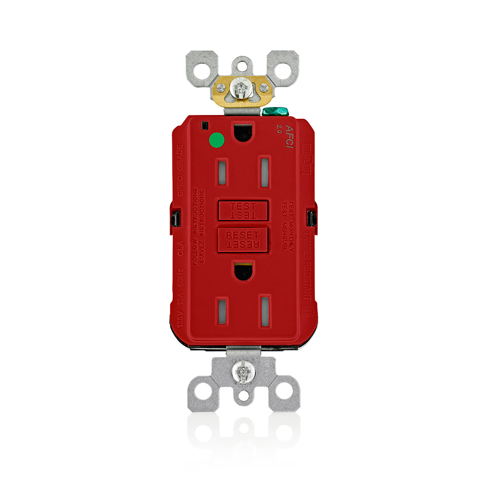 Product image for 15 Amp SmartlockPro® AFCI Receptacle/Outlet, Hospital Grade, Tamper-Resistant