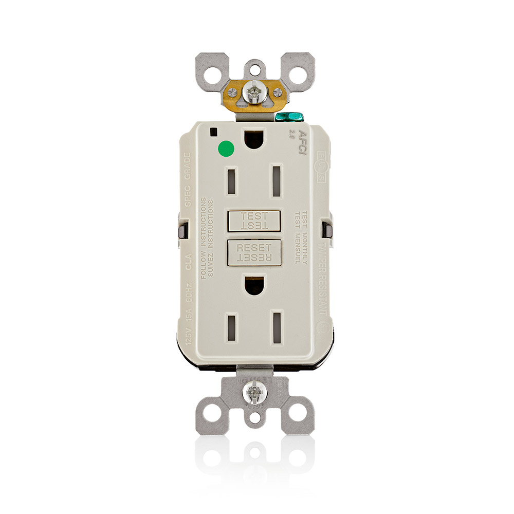 Product image for 15 Amp SmartlockPro® AFCI Receptacle/Outlet, Hospital Grade, Tamper-Resistant