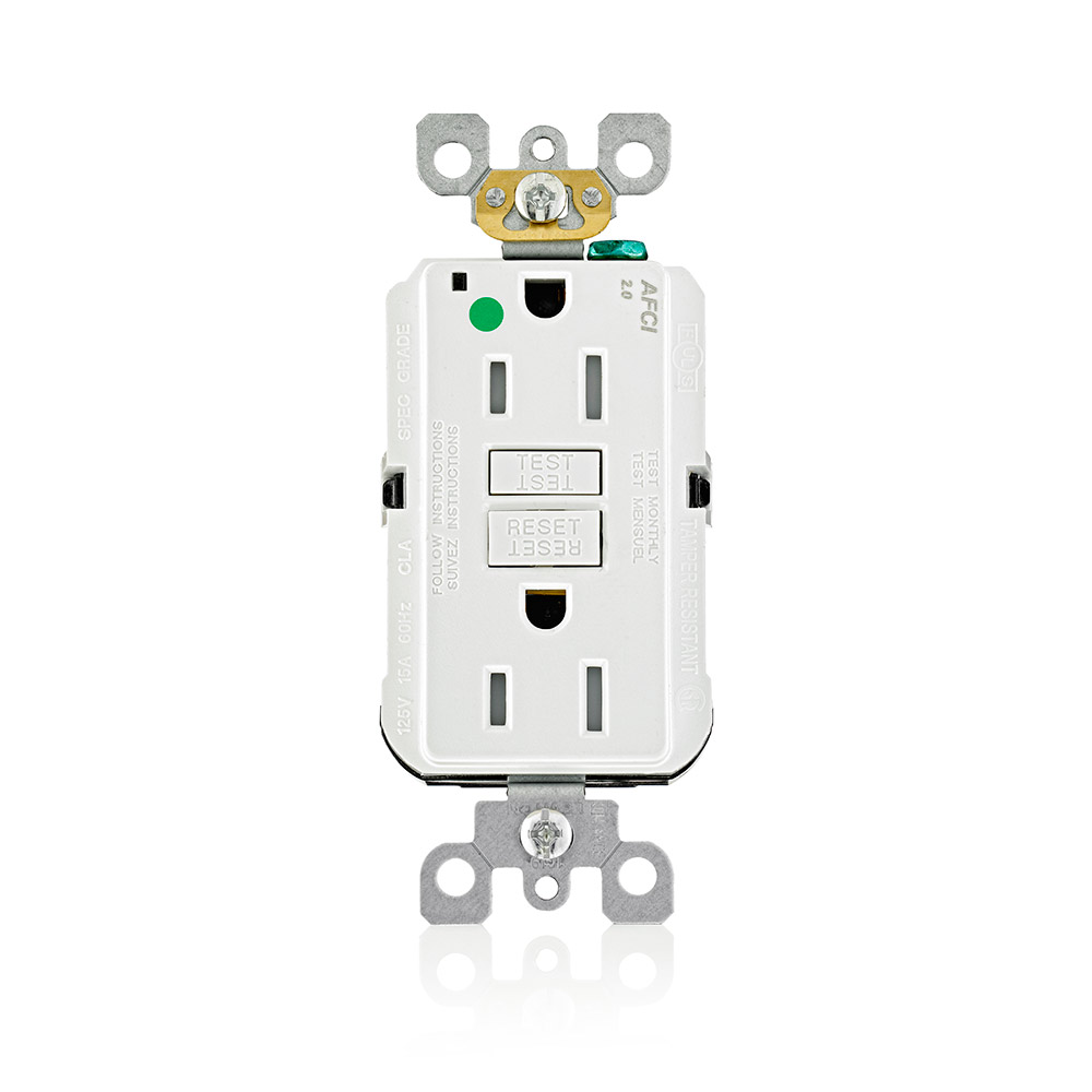 Product image for 15 Amp SmartlockPro® AFCI Receptacle/Outlet, Hospital Grade, Tamper-Resistant