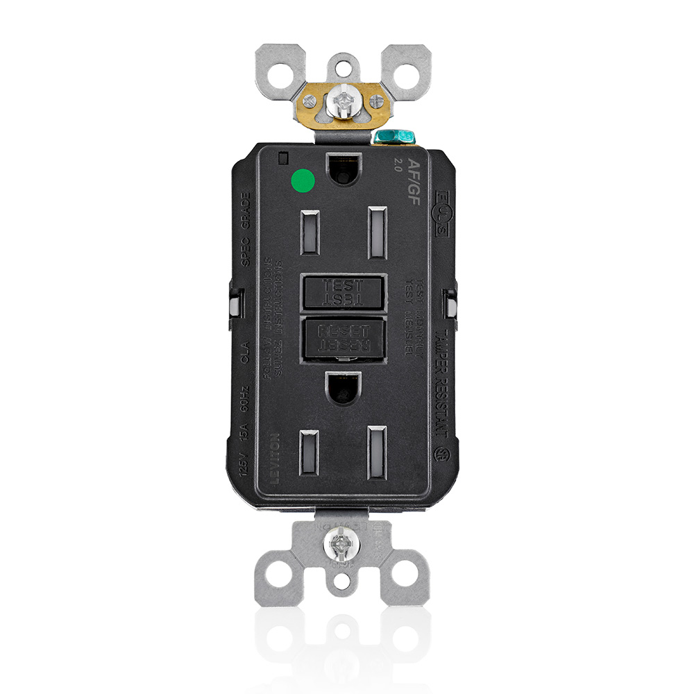 Product image for 15 Amp SmartlockPro® AFCI/GFCI Receptacle/Outlet, Hospital Grade, Tamper-Resistant