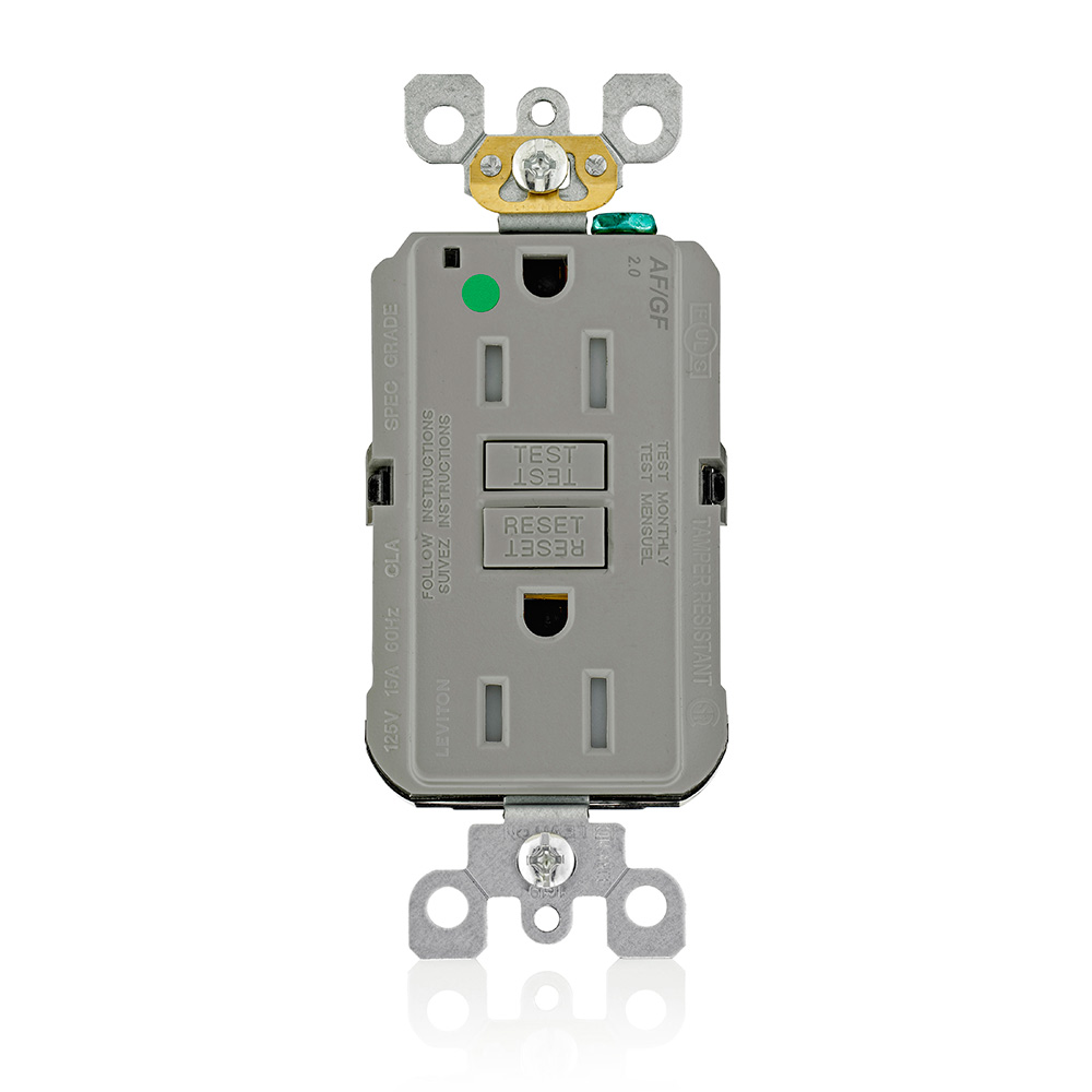 Product image for 15 Amp SmartlockPro® AFCI/GFCI Receptacle/Outlet, Hospital Grade, Tamper-Resistant