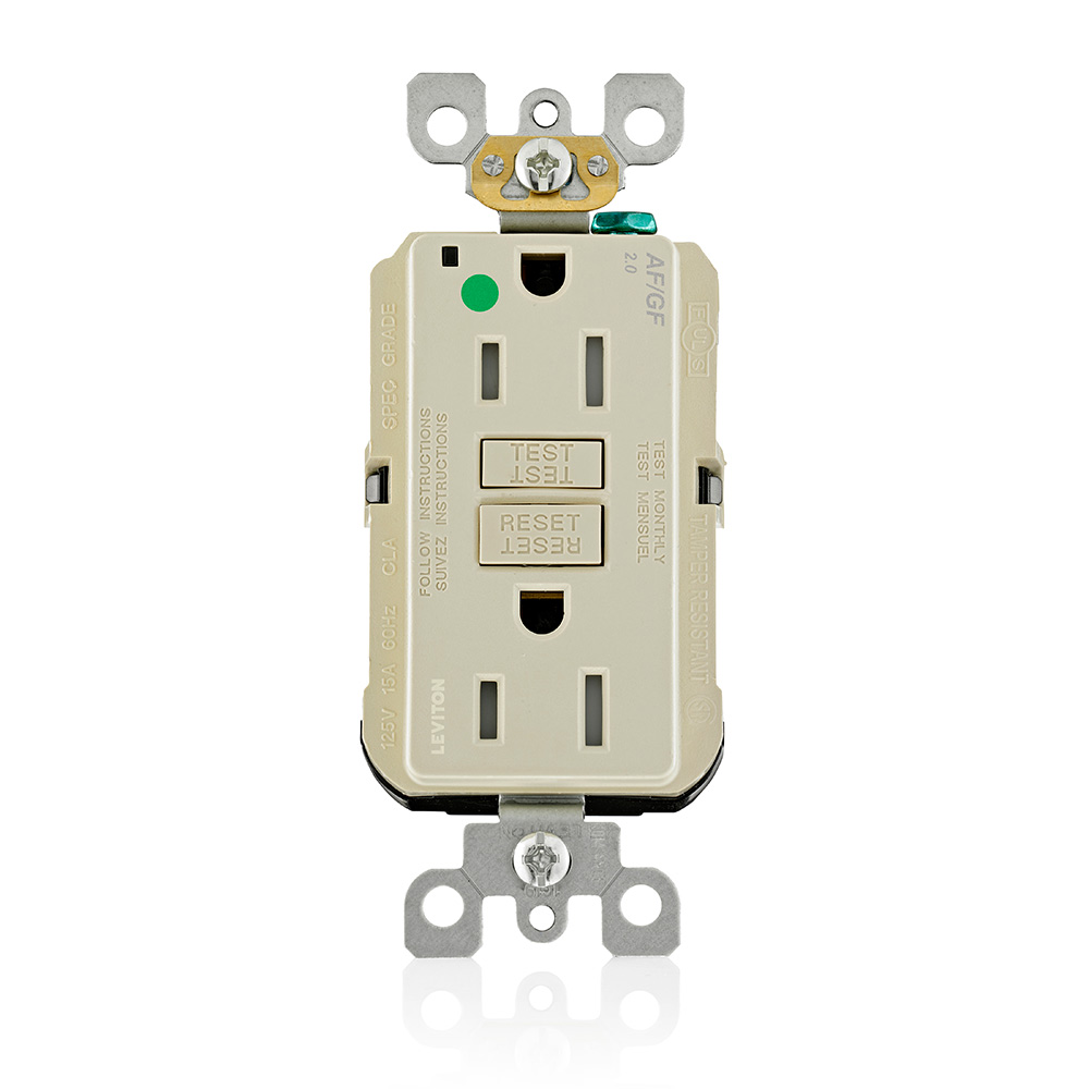 Product image for 15 Amp SmartlockPro® AFCI/GFCI Receptacle/Outlet, Hospital Grade, Tamper-Resistant