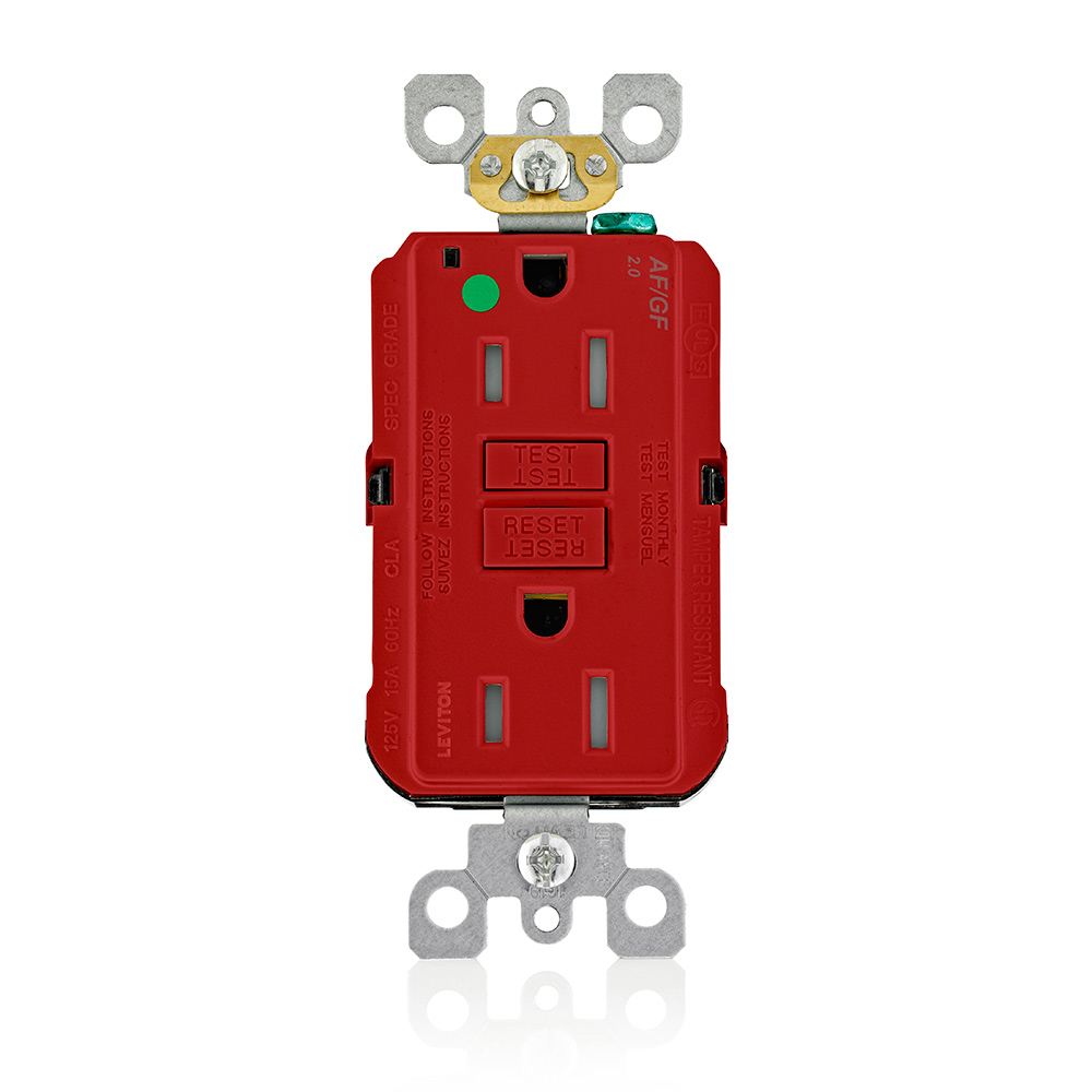 Product image for 15 Amp SmartlockPro® AFCI/GFCI Receptacle/Outlet, Hospital Grade, Tamper-Resistant